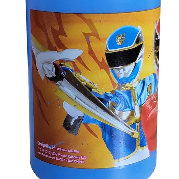 Power Rangers Megaforce Water Bottle 18 fl oz 2013 BPA Free Blue Red DesignWare‎ - Picture 6 of 10